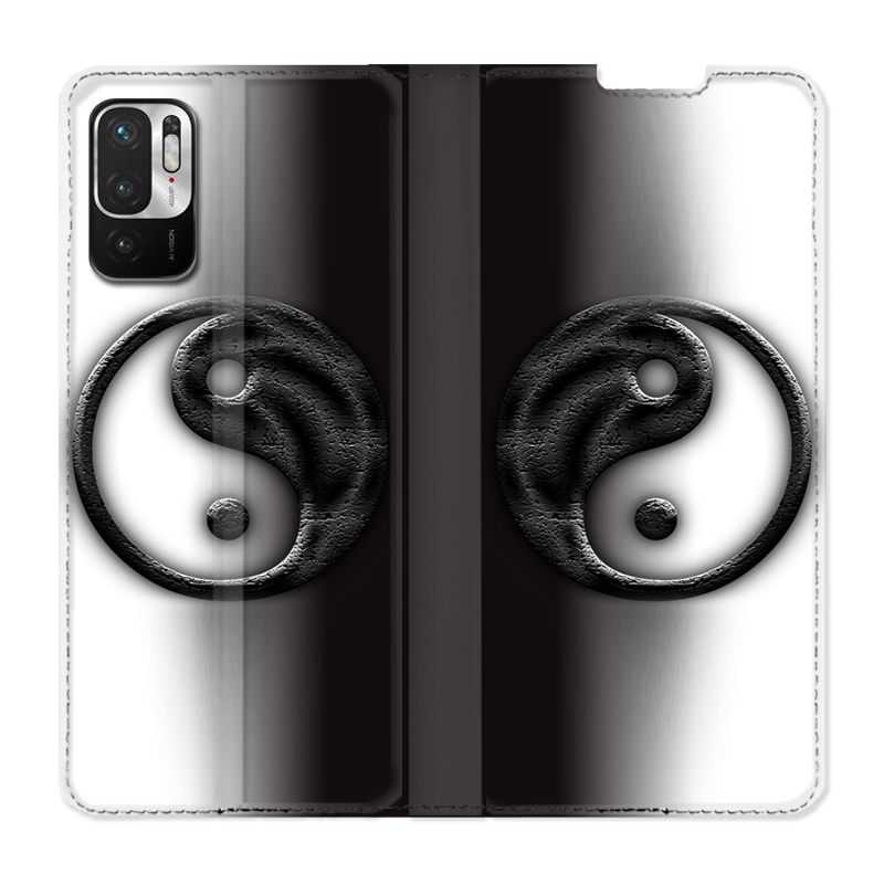 Housse Cuir Portefeuille Pour Xiaomi Redmi Note 10 5G Yin Yang 3d