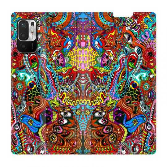 Housse Cuir Portefeuille Pour Xiaomi Redmi Note 10 5G Psychedelic Yeux