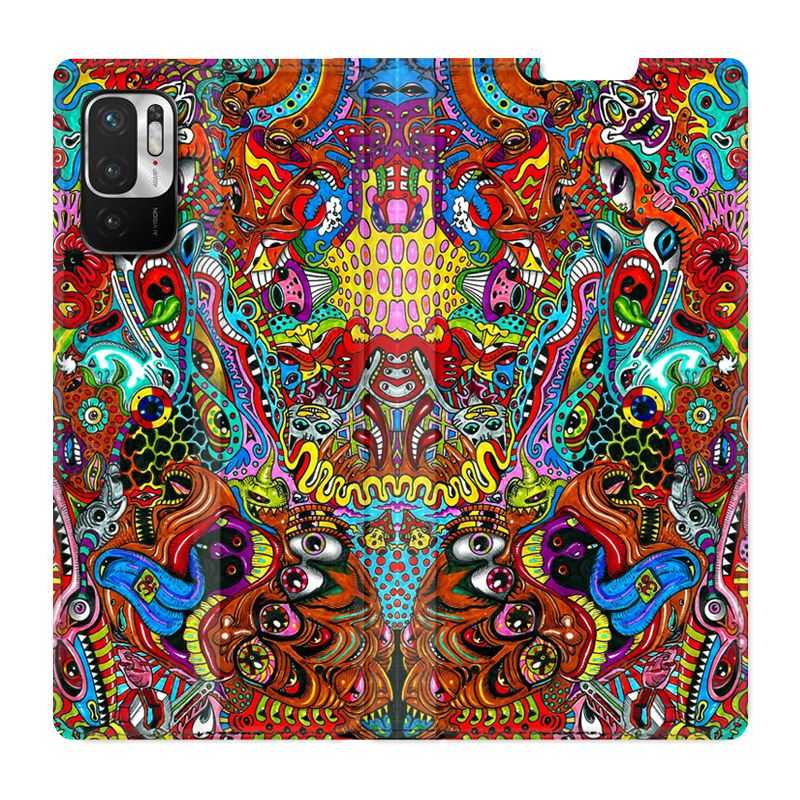 Housse Cuir Portefeuille Pour Xiaomi Redmi Note 10 5G Psychedelic Yeux