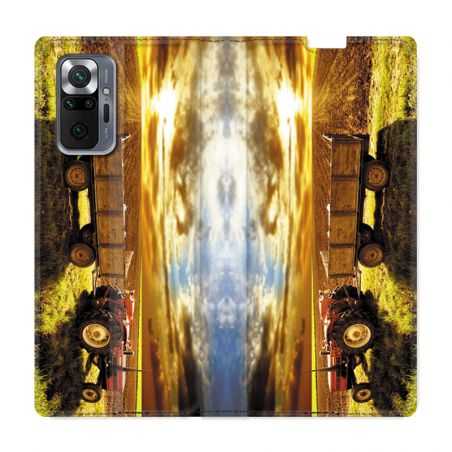 Housse Cuir Portefeuille Pour Xiaomi Redmi Note 10 Pro 5G Agriculture Tracteur Color