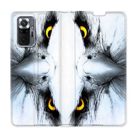 Housse Cuir Portefeuille Pour Xiaomi Redmi Note 10 Pro 5G Aigle Royal Blanc