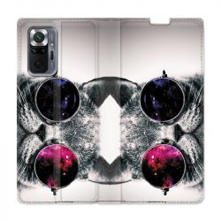 Housse Cuir Portefeuille Pour Xiaomi Redmi Note 10 Pro 5G Chat Fashion