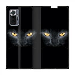 Housse Cuir Portefeuille Pour Xiaomi Redmi Note 10 Pro 5G Chat Noir