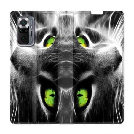 Housse Cuir Portefeuille Pour Xiaomi Redmi Note 10 Pro 5G Chat Vert