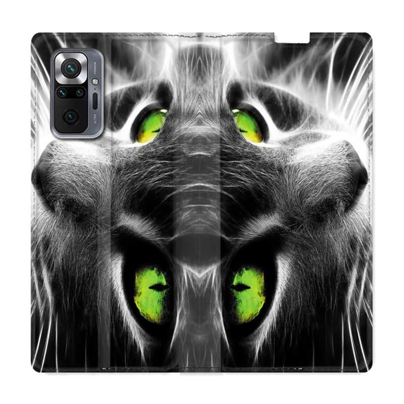 Housse Cuir Portefeuille Pour Xiaomi Redmi Note 10 Pro 5G Chat Vert