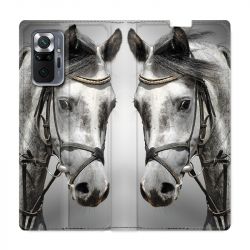 Housse Cuir Portefeuille Pour Xiaomi Redmi Note 10 Pro 5G Cheval Blanc
