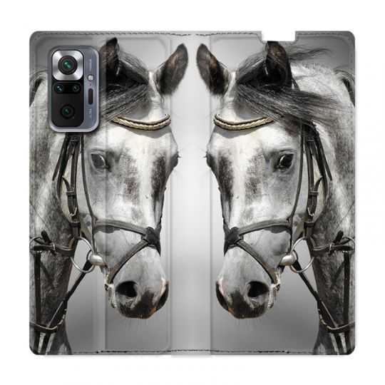 Housse Cuir Portefeuille Pour Xiaomi Redmi Note 10 Pro 5G Cheval Blanc