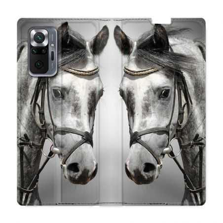 Housse Cuir Portefeuille Pour Xiaomi Redmi Note 10 Pro 5G Cheval Blanc