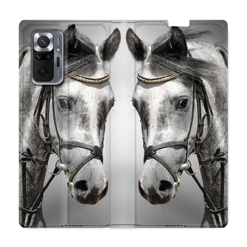 Housse Cuir Portefeuille Pour Xiaomi Redmi Note 10 Pro 5G Cheval Blanc