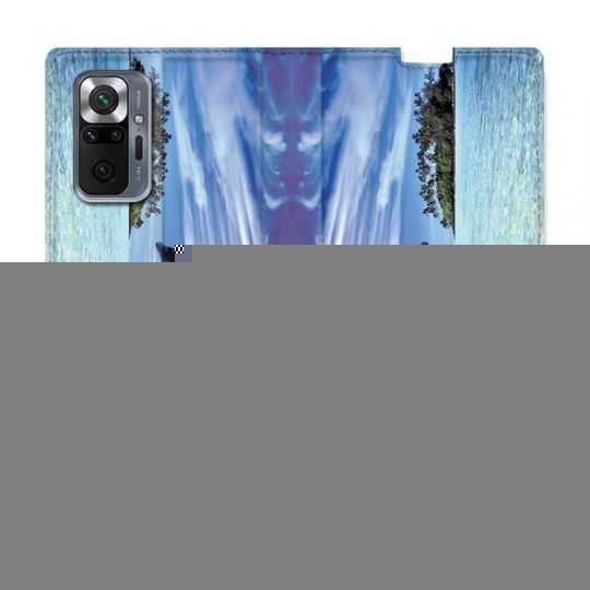 Housse Cuir Portefeuille Pour Xiaomi Redmi Note 10 Pro 5G Dauphin Ile