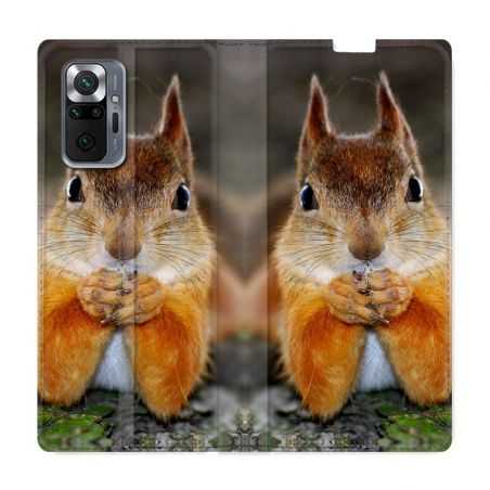 Housse Cuir Portefeuille Pour Xiaomi Redmi Note 10 Pro 5G Ecureuil Face