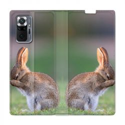 Housse Cuir Portefeuille Pour Xiaomi Redmi Note 10 Pro 5G Lapin Marron