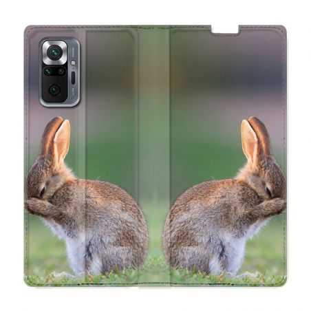 Housse Cuir Portefeuille Pour Xiaomi Redmi Note 10 Pro 5G Lapin Marron