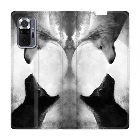 Housse Cuir Portefeuille Pour Xiaomi Redmi Note 10 Pro 5G Loup Duo