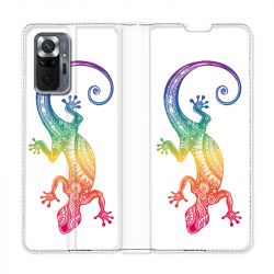 Housse Cuir Portefeuille Pour Xiaomi Redmi Note 10 Pro 5G Animaux Maori Salamandre Color