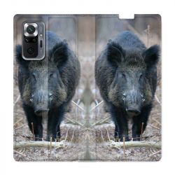 Housse Cuir Portefeuille Pour Xiaomi Redmi Note 10 Pro 5G Sanglier Pin