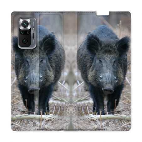 Housse Cuir Portefeuille Pour Xiaomi Redmi Note 10 Pro 5G Sanglier Pin