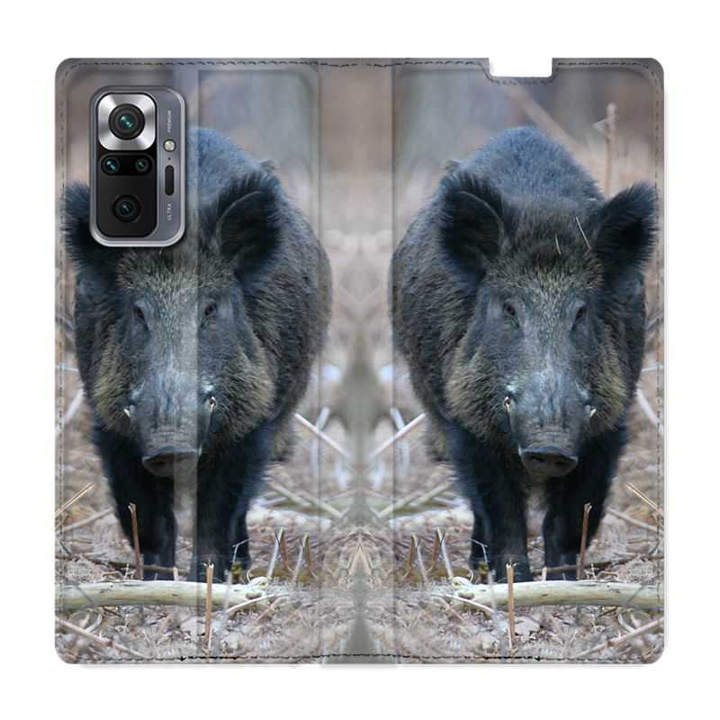 Housse Cuir Portefeuille Pour Xiaomi Redmi Note 10 Pro 5G Sanglier Pin