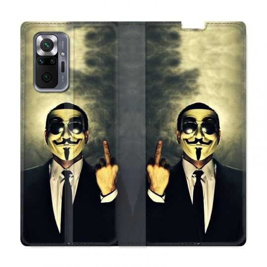 Housse Cuir Portefeuille Pour Xiaomi Redmi Note 10 Pro 5G Anonymous Doigt