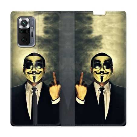 Housse Cuir Portefeuille Pour Xiaomi Redmi Note 10 Pro 5G Anonymous Doigt