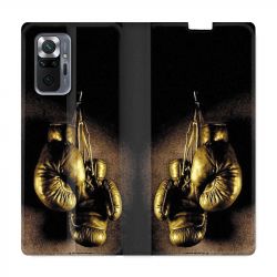 Housse Cuir Portefeuille Pour Xiaomi Redmi Note 10 Pro 5G Boxe Gant Vintage