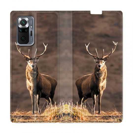Housse Cuir Portefeuille Pour Xiaomi Redmi Note 10 Pro 5G Chasse Chevreuil Blanc