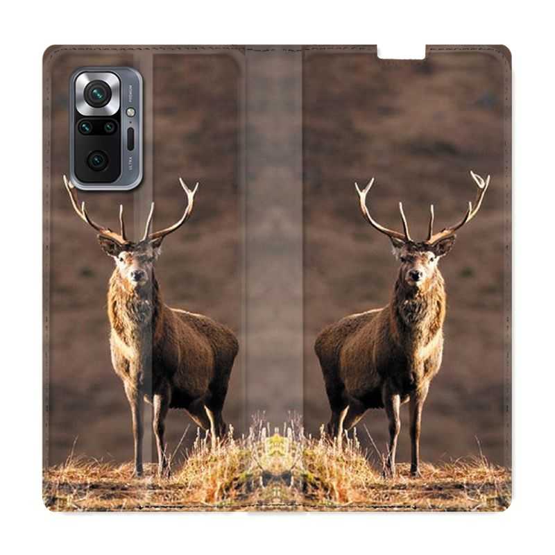Housse Cuir Portefeuille Pour Xiaomi Redmi Note 10 Pro 5G Chasse Chevreuil Blanc