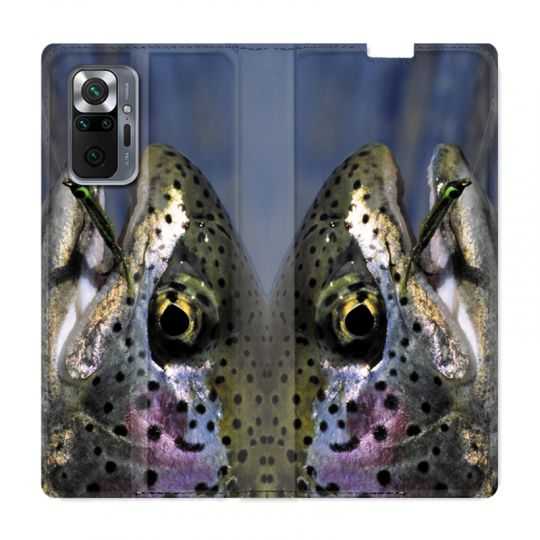 Housse Cuir Portefeuille Pour Xiaomi Redmi Note 10 Pro 5G Peche Truite