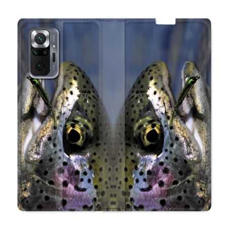 Housse Cuir Portefeuille Pour Xiaomi Redmi Note 10 Pro 5G Peche Truite
