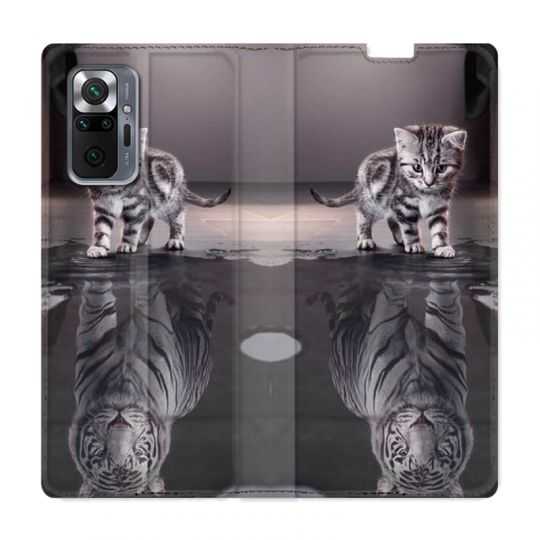 Housse Cuir Portefeuille Pour Xiaomi Redmi Note 10 Pro 5G Chat Reflet
