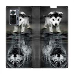 Housse Cuir Portefeuille Pour Xiaomi Redmi Note 10 Pro 5G Chien Reflet
