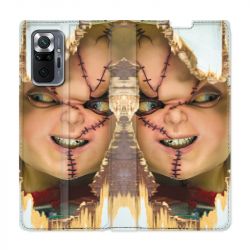 Housse Cuir Portefeuille Pour Xiaomi Redmi Note 10 Pro 5G Chucky Blanc