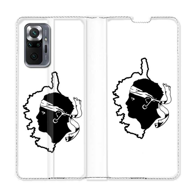 Housse Cuir Portefeuille Pour Xiaomi Redmi Note 10 Pro 5G Corse Blanc