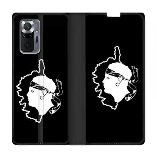 Housse Cuir Portefeuille Pour Xiaomi Redmi Note 10 Pro 5G Corse Noir
