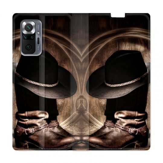 Housse Cuir Portefeuille Pour Xiaomi Redmi Note 10 Pro 5G Cow Boy Chapeau