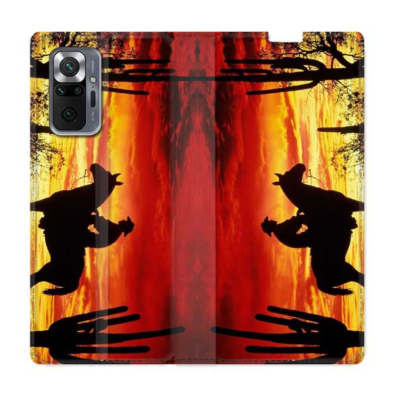 Housse Cuir Portefeuille Pour Xiaomi Redmi Note 10 Pro 5G Cow Boy Soleil