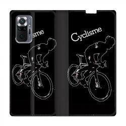 Housse Cuir Portefeuille Pour Xiaomi Redmi Note 10 Pro 5G Cyclisme Ombre Blanche
