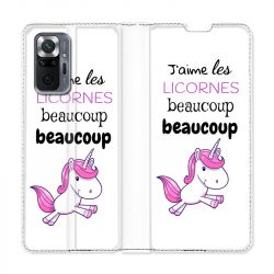 Housse Cuir Portefeuille Pour Xiaomi Redmi Note 10 Pro 5G Decale Licornes