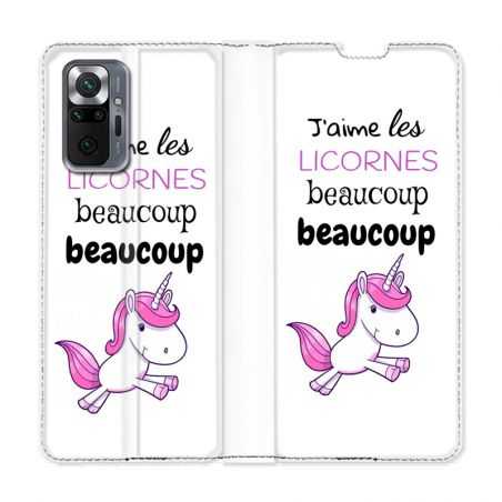 Housse Cuir Portefeuille Pour Xiaomi Redmi Note 10 Pro 5G Decale Licornes