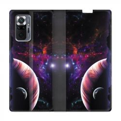 Housse Cuir Portefeuille Pour Xiaomi Redmi Note 10 Pro 5G Planete Rouge