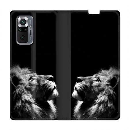 Housse Cuir Portefeuille Pour Xiaomi Redmi Note 10 Pro 5G Roi Lion