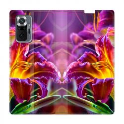 Housse Cuir Portefeuille Pour Xiaomi Redmi Note 10 Pro 5G Fleur Lys Color
