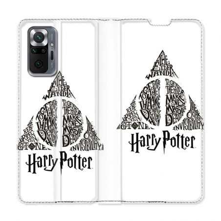 Housse Cuir Portefeuille Pour Xiaomi Redmi Note 10 Pro 5G WB License Harry Potter Triangle Blanc