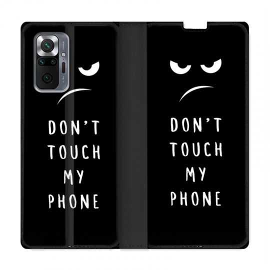 Housse Cuir Portefeuille Pour Xiaomi Redmi Note 10 Pro 5G Humour Don't Touch