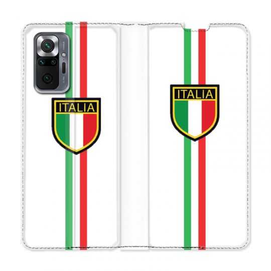 Housse Cuir Portefeuille Pour Xiaomi Redmi Note 10 Pro 5G Italie 3 Blanc