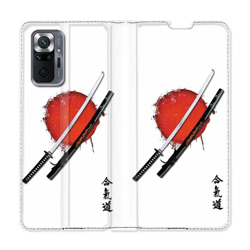 Housse Cuir Portefeuille Pour Xiaomi Redmi Note 10 Pro 5G Japon Epée
