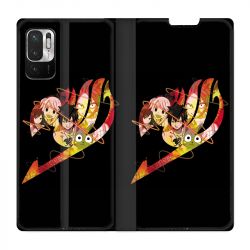 Housse Cuir Portefeuille Pour Xiaomi Redmi Note 10 Pro 5G Manga Fairy Tail Logo Noir