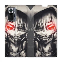Housse Cuir Portefeuille Pour Xiaomi Redmi Note 10 Pro 5G Manga Kaneki Noir