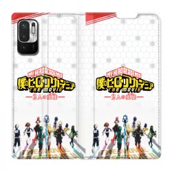 Housse Cuir Portefeuille Pour Xiaomi Redmi Note 10 Pro 5G Manga My Hero Academia Blanc