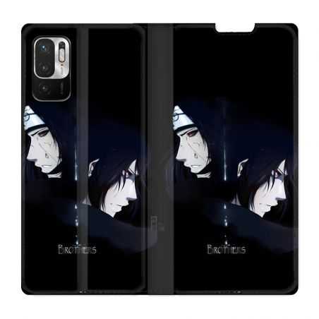 Housse Cuir Portefeuille Pour Xiaomi Redmi Note 10 Pro 5G Manga Naruto Sasuke Itachi